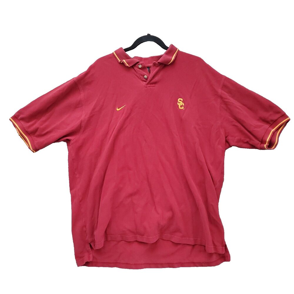 USC Trojans Nike Team Polo Shirt Red Men’s XXL Short Sleeve Collared Top